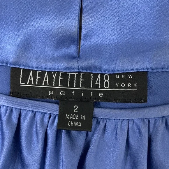Lafayette 148 Petite Silk Charmeuse Tanks in Blue, Gold and Red - Picture 9 of 10